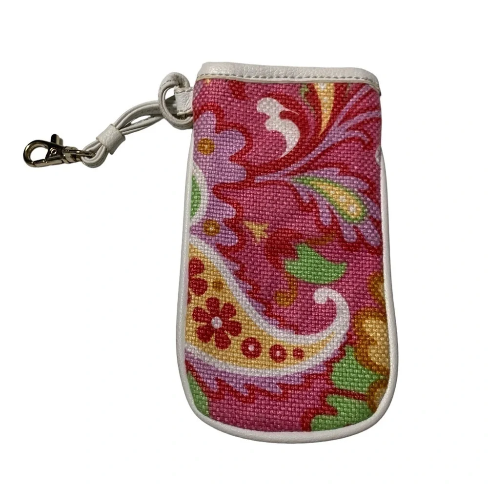 Spartina 449 womens Linen and Leather Cell Phone Case floral pink
